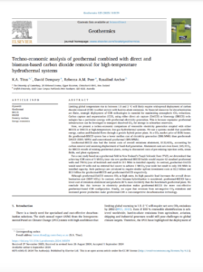 Techno-Economic Analysis of Geothermal Combined with Direct and Biomass-Based Carbon Dioxide Removal for High-Temperature Hydrothermal Systems